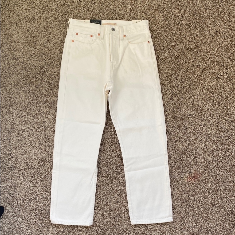 Levi's White Straight Jeans